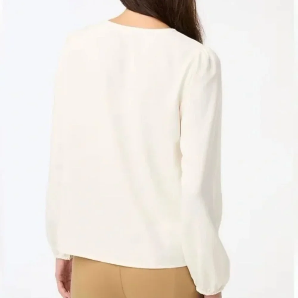 NWT J. Crew Puff Sleeve Satin Back Crepe Blouse‎ Lavender